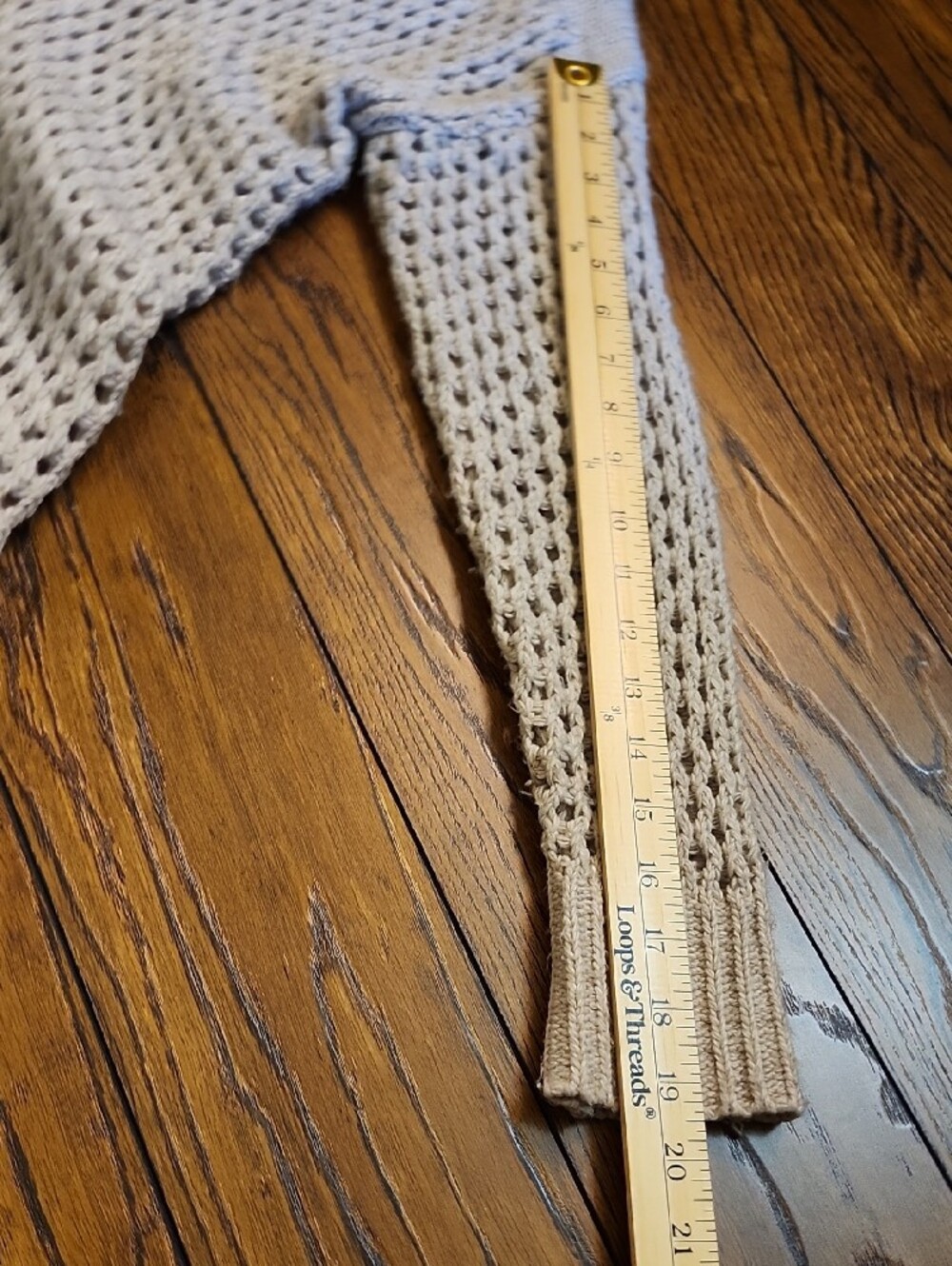 Dex Open Knit Longline Cardigan Sweater Cream Beige Boho Cottagecore Size Small - Picture 8 of 8